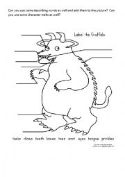 English Worksheet: gesribe the gruffalo