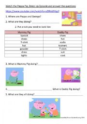 English Worksheet: Peppa Pig