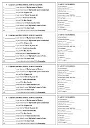 English Worksheet: Exercises with What, How, Where...