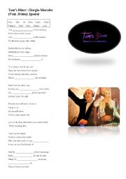 English Worksheet: PRESENT CONTINUOUS: Toms Diner - Giorgio Moroder  (Feat. Britney Spears)