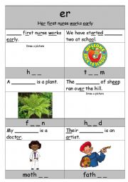 English Worksheet: Phonics - er of her