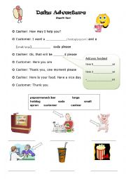 English Worksheet: Snack Bar Vocabulary