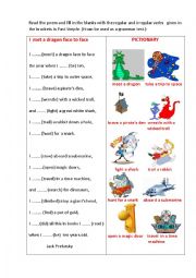 English Worksheet: I MET A DRAGON FACE TO FACE