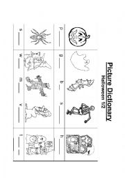 English Worksheet: Picture dictionary Halloween