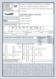 English Worksheet: Numbers,reading,pronouns and to be verb ( basic) 