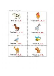 English Worksheet: animals