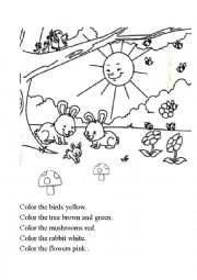 English Worksheet: Color the spring