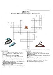 Crossword EVERYDAY OBJECTS