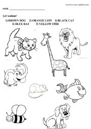English Worksheet: Colour the animals!