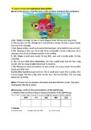 English Worksheet: Mr. Men - physical description