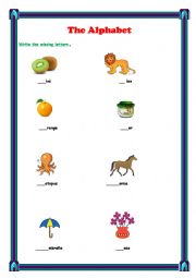 English Worksheet: The Alphabet