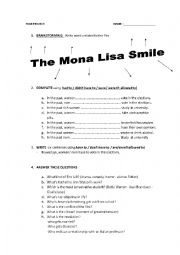 English Worksheet: The Mona Lisa Smile film project