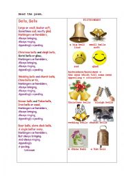 English Worksheet: BELLS, BELLS  (a poem + questions)