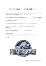 English Worksheet: Movie trailer (listening activity) - Jurassic World