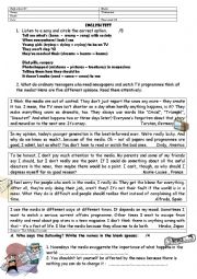 English Worksheet: Mass Media