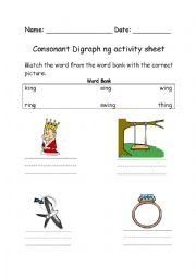 English Worksheet: Consonant Diagraph 