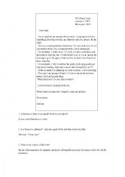 English Worksheet: text a letter 