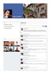 English Worksheet: Romeo and Juliet on Facebook part 1