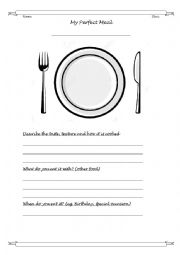 English Worksheet: My Perfect Dish