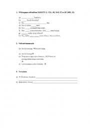 English Worksheet: Subjects, Professions, WH-QUestions