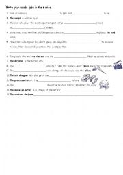 English Worksheet: Jobs in the movies