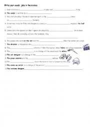 English Worksheet: Jobs in the movies