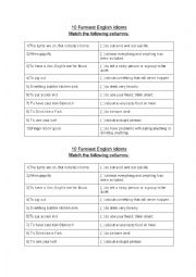 English Worksheet: 10 funniest english idioms