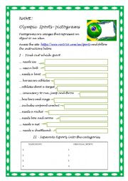 English Worksheet: Olympic Sports