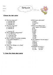 English Worksheet: SPRING  TIME