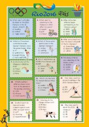 English Worksheet: Rio 2016 Olympics - Quiz+key