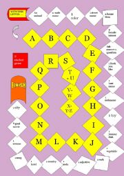English Worksheet: An alphabet based game ( for 2 students )