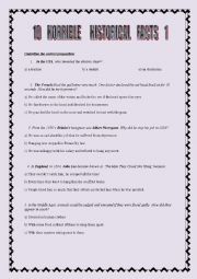 English Worksheet: 10 horrible historical facts n1