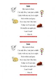 English Worksheet: Kate - a poem