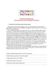 English Worksheet: Reading comprehension ( Past Continuous Tense/ Simple Past Tense)