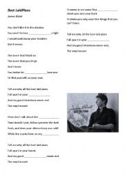 English Worksheet: BEST LAID PLANS - JAMES BLUNT