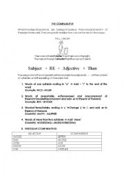 English Worksheet: The Comparative