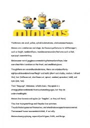 English Worksheet: The Minions_introduction