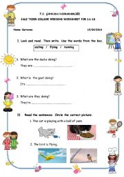 English Worksheet: A simple and nice worksheet for young learners