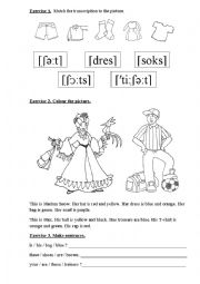 English Worksheet: Clothes, Beginner