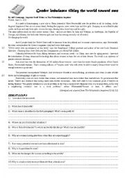 English Worksheet: Reading comprehension - Gender imbalance (sex-selective abortions)