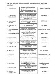 English Worksheet: SEIRES MATCHING