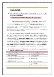 English Worksheet: language test