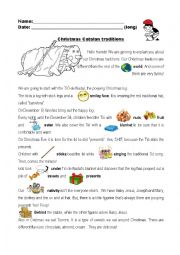 English Worksheet: Christmas cataan traditions