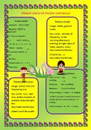 English Worksheet: present simple or present continuous