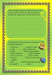 English Worksheet: present simple or present continuous