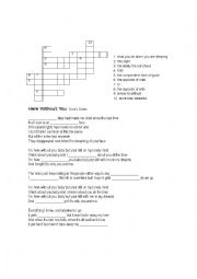 English Worksheet: Song: Here without you