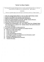 English Worksheet: Names by Maya Angelou