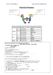 English Worksheet: Possessive Prounouns