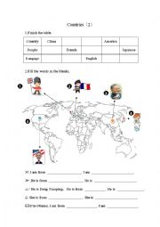 English Worksheet: Countries 2 