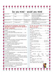 English Worksheet: Do you mind - Would you mind